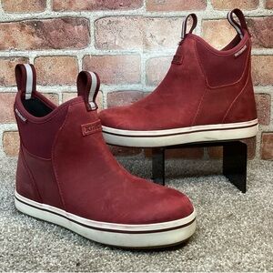 XTRATUF Waterproof Deck Boots | Women’s 6 | Burgundy Slip-On Ankle Boots | Red